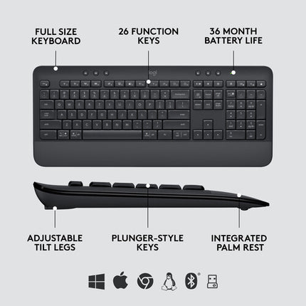 Logitech Signature MK650 Combo Para Negocios Teclado Con Reposamuñecas Bluetooth