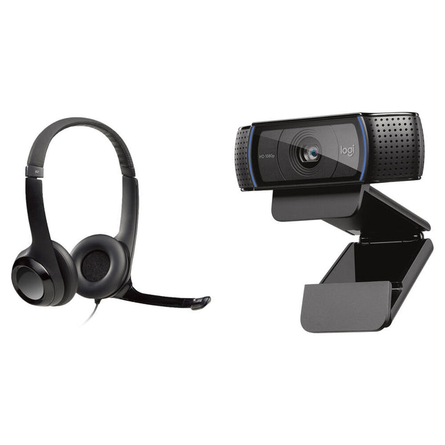 Logitech C920s HD Pro Webcam con Kit Auriculares USB H390 1080p 78°