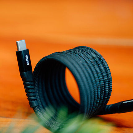 Verbatim Sync & Charge Cable USB-C 100W 3.9 pies Nylon Trenzado Negro