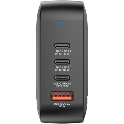 Verbatim Cargador de Pared GaN 165W 4 Puertos con 140W y 100W PD y Adaptadores EU UK