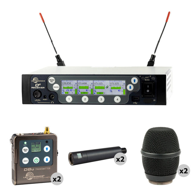 Lectrosonics DSQD Receptor Inalámbrico 4 Canales Dante 138 MHz Kit Completo