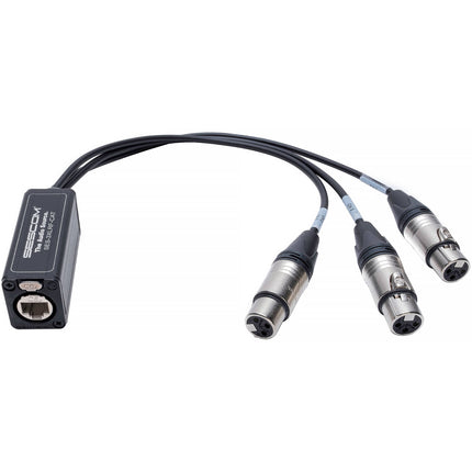 Sescom SES-3XLRF-CAT Extensor de Audio Balanceado 3 Canales 48V Phantom Power 12" Cable