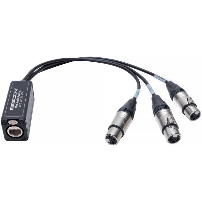 Sescom SES-3XLRF-CAT Extensor de Audio Balanceado 3 Canales 48V Phantom Power 12" Cable