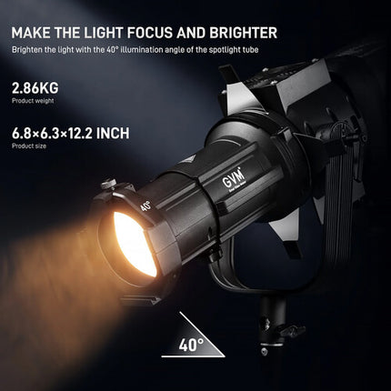 GVM 40° Projection Kit Lente 600W 30 Patrones Gobo y Filtros de Color