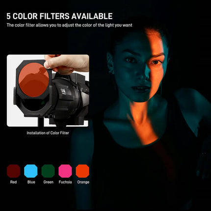 GVM 40° Projection Kit Lente 600W 30 Patrones Gobo y Filtros de Color