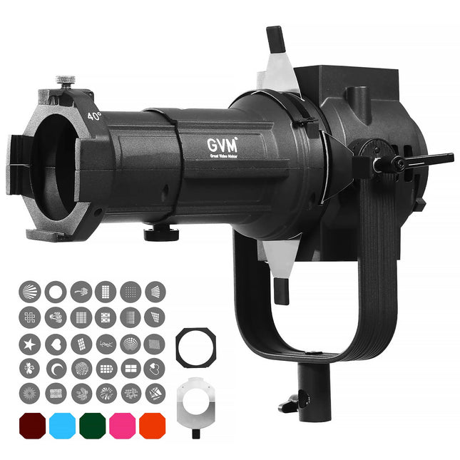 GVM 40° Projection Kit Lente 600W 30 Patrones Gobo y Filtros de Color