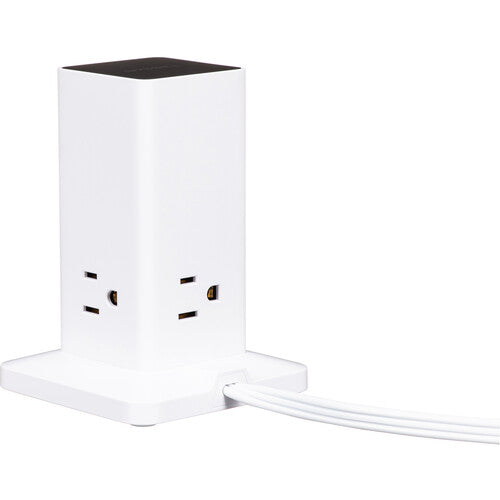 Tessan Estación de Carga Vertical 9 en 1 65W USB y AC Blanca
