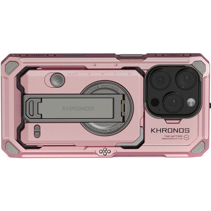 Tilta Khronos Case para iPhone 16 Pro Funda Expandible con Contactos Integrados Rosa