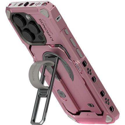 Tilta Khronos Case para iPhone 16 Pro Funda Expandible con Contactos Integrados Rosa