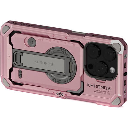 Tilta Khronos Case para iPhone 16 Pro Funda Expandible con Contactos Integrados Rosa