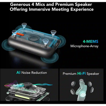 Nuroum A15 Altavoz Bluetooth para Conferencias 8 Horas Batería 360° Cancelación de Ruido