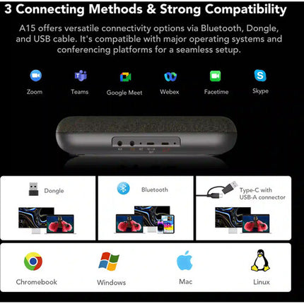 Nuroum A15 Altavoz Bluetooth para Conferencias 8 Horas Batería 360° Cancelación de Ruido