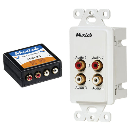 MuxLab Quad Audio Balun Kit Transmisión 2350 pies Cat 5e 6 P2P