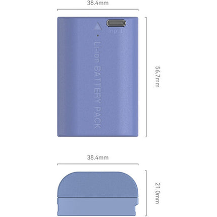 SmallRig LP-E6P batería USB-C 2520mAh azul con cable carga USB-A