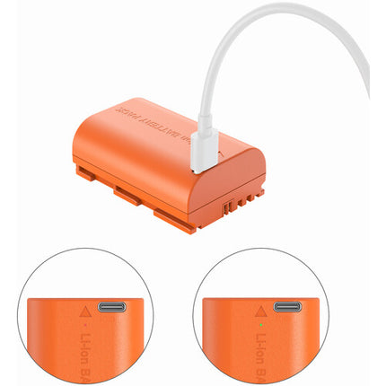 SmallRig LP-E6P Batería USB-C 2520mAh para Canon Cámaras Naranja