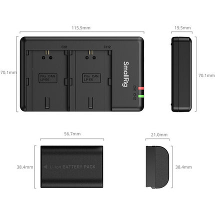 SmallRig E6P-BR24 Kit para cámaras con 2 baterías y cargador USB dual
