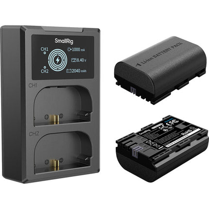 SmallRig E6P-BR26 Kit Baterías para cámaras Canon con cargador USB y pantalla inteligente