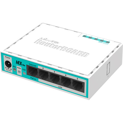 MikroTik hEX lite Router cableado 5 puertos 100Mb CPU 850 MHz RAM 64MB