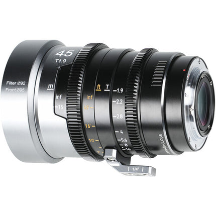 Sirui IronStar 45mm T1.9 lente anamórfica 1.5x Full-Frame 0.8 MOD con montura ARRI PL Canon EF Azul