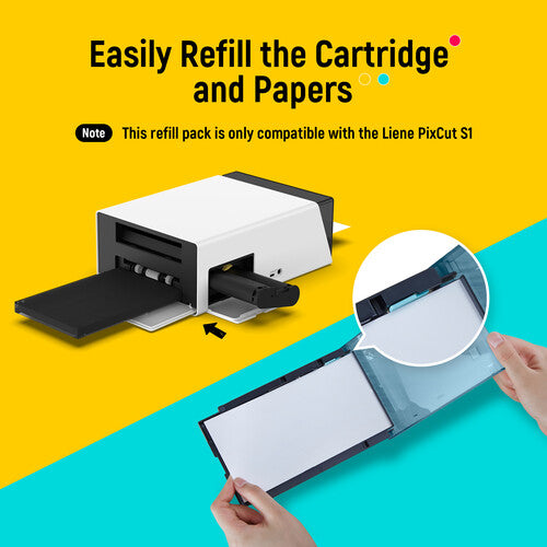 Liene PixCut S1 Papel para Pegatinas 4x7 72 Hojas 2 Tintas 300 dpi