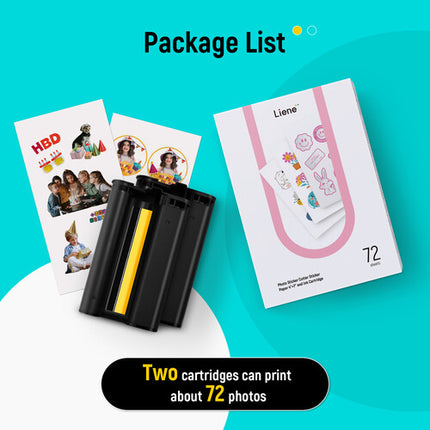 Liene PixCut S1 Papel para Pegatinas 4x7 72 Hojas 2 Tintas 300 dpi