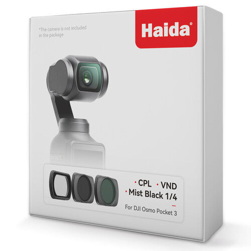 Haida NanoPro Kit Filtros Magnéticos para DJI Osmo Pocket 3 y 4 ND Variable CPL y Black Mist 1/4 3-Pack