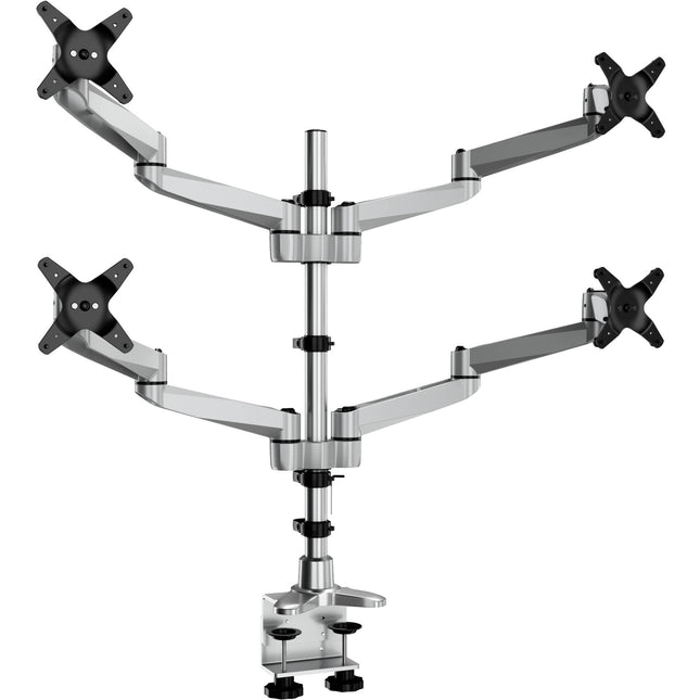 Mount-It! MI-63156 Soporte de Escritorio para 4 Monitores de 27" con Montaje Abrazadera y Ojales