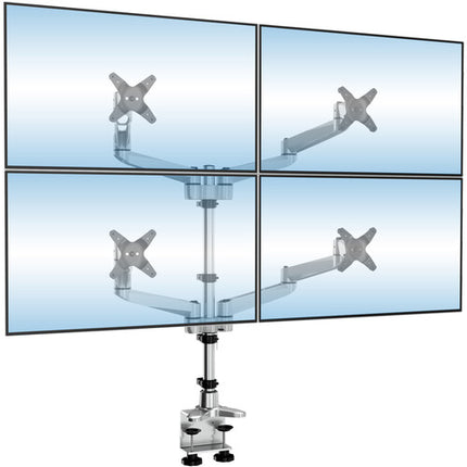 Mount-It! MI-63156 Soporte de Escritorio para 4 Monitores de 27" con Montaje Abrazadera y Ojales