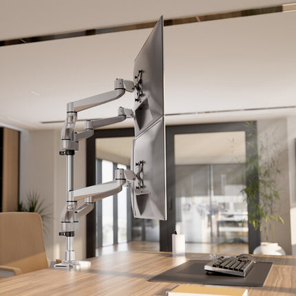Mount-It! MI-63156 Soporte de Escritorio para 4 Monitores de 27" con Montaje Abrazadera y Ojales