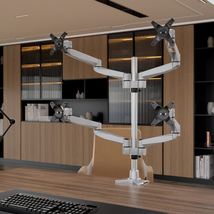 Mount-It! MI-63156 Soporte de Escritorio para 4 Monitores de 27" con Montaje Abrazadera y Ojales
