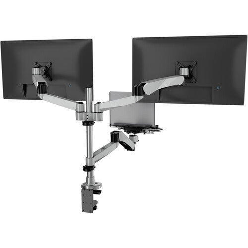 Mount-It! CLiX Soporte Dual para Monitor y Laptop con Ventilador y Ajuste de Altura Gas Spring