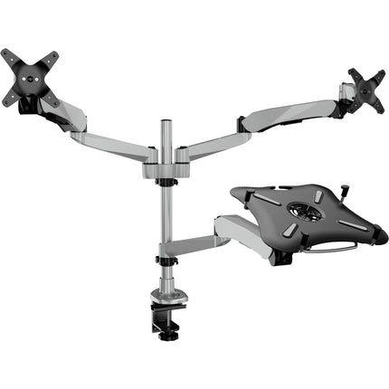 Mount-It! CLiX Soporte Dual para Monitor y Laptop con Ventilador y Ajuste de Altura Gas Spring