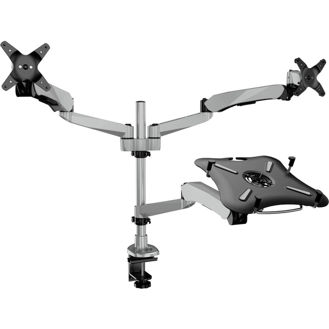 Mount-It! CLiX Soporte Dual para Monitor y Laptop con Ventilador y Ajuste de Altura Gas Spring