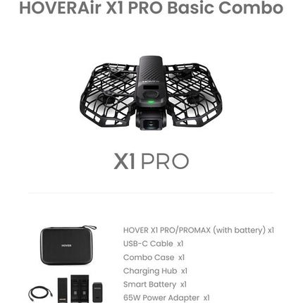 HOVERAir X1 PRO Basic Combo Drone 4K60 Estabilización Electrónica