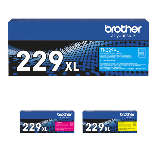 Brother TN229XXL Kit de Cartuchos de Tóner 3 Colores Alta Capacidad para Impresoras Color