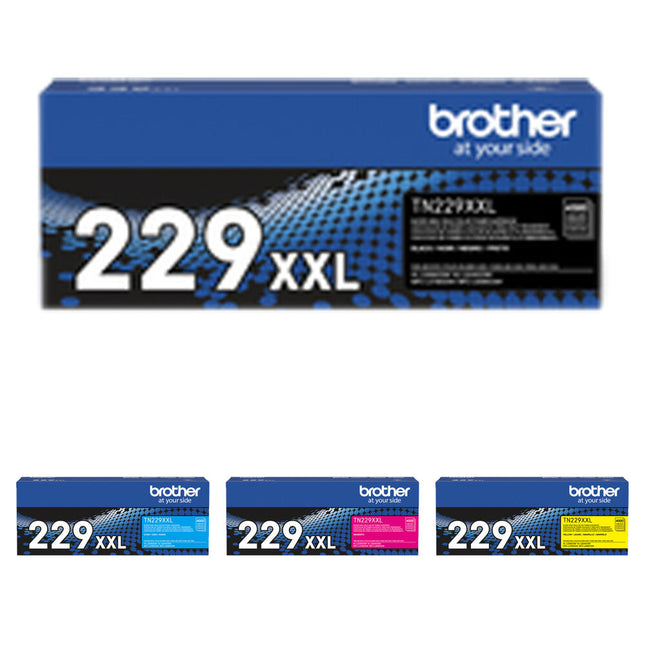 Brother TN229XXL Kit de Cartuchos de Tóner 4 Colores para Impresoras Láser