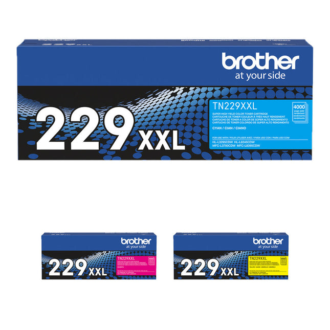 Brother TN229XXL Kit de cartuchos de tóner tricolor para impresoras láser color HL-L3295CDW MFC-L3780CDW