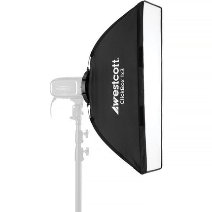Westcott ClickBox Softbox 1x3 pies con montura Bowens y difusor frontal desmontable
