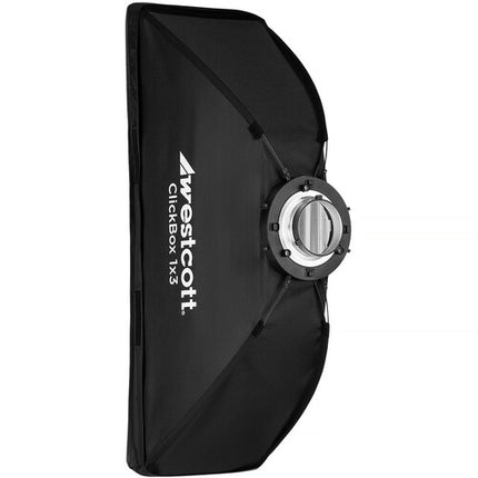 Westcott ClickBox Softbox 1x3 pies con montura Bowens y difusor frontal desmontable
