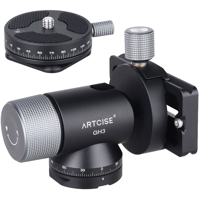 ARTCISE GH3P Cabezal Gimbal para Monopie Capacidad 15kg 360° Panorámico