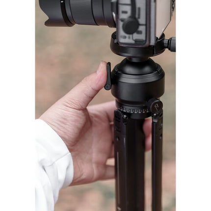 Heipi W28S-S trípode de fibra de carbono 3-en-1 60 pulg capacidad 44 lb con cabeza de bola KF50-S V2