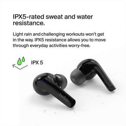 Belkin SoundForm Motion 2 Auriculares Inalámbricos True Wireless 12mm Drivers Cancelación de Ruido 33h Uso