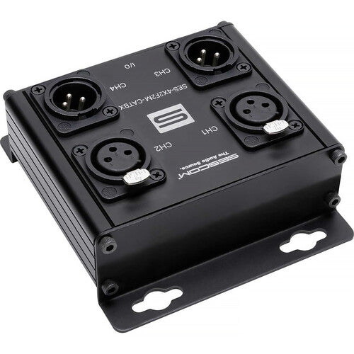 Sescom Caja Extensora de Audio Balanceado Pasivo 4 Canales RJ45 a XLR 2H 2M