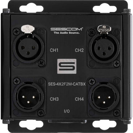 Sescom 4-Channel Passive Balanced Audio Extender Kit 4 canales RJ45 XLR sin alimentación
