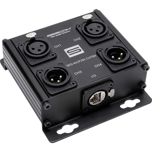Sescom Caja Extensora de Audio Balanceado Pasivo 4 Canales RJ45 a XLR 2H 2M
