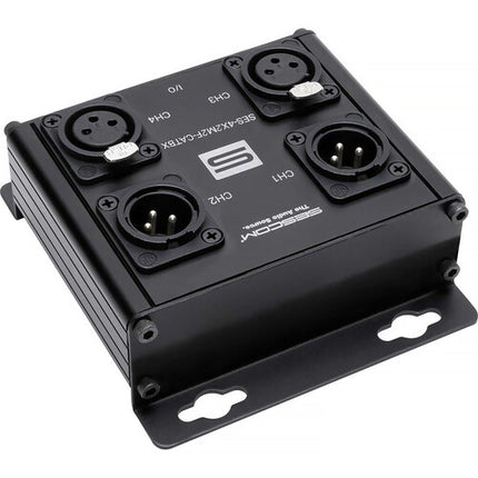 Sescom 4-Channel Passive Balanced Audio Extender Kit 4 canales RJ45 XLR sin alimentación