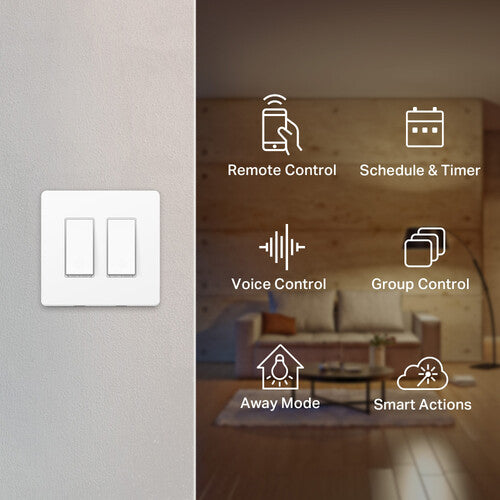 TP-Link HS200-2 Interruptor Inteligente Wi-Fi Blanco Control Remoto 2.4 GHz