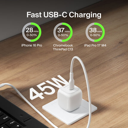 Belkin BoostCharge Cargador de Pared USB-C 45W con Puerto USB-C y Power Delivery 3.1