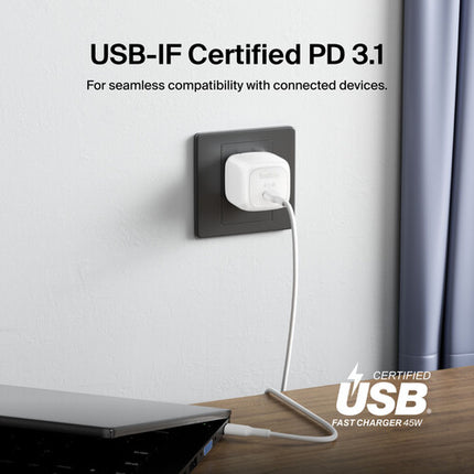Belkin BoostCharge Cargador de Pared USB-C 45W con Puerto USB-C y Power Delivery 3.1