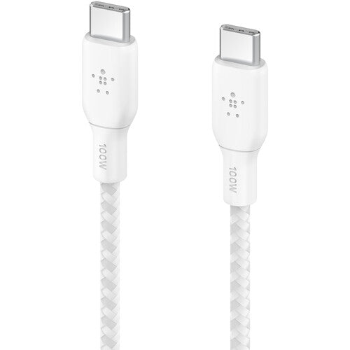 Belkin BoostCharge Cable USB-C 6.6 pies Blanco 100W Doble Trenzado